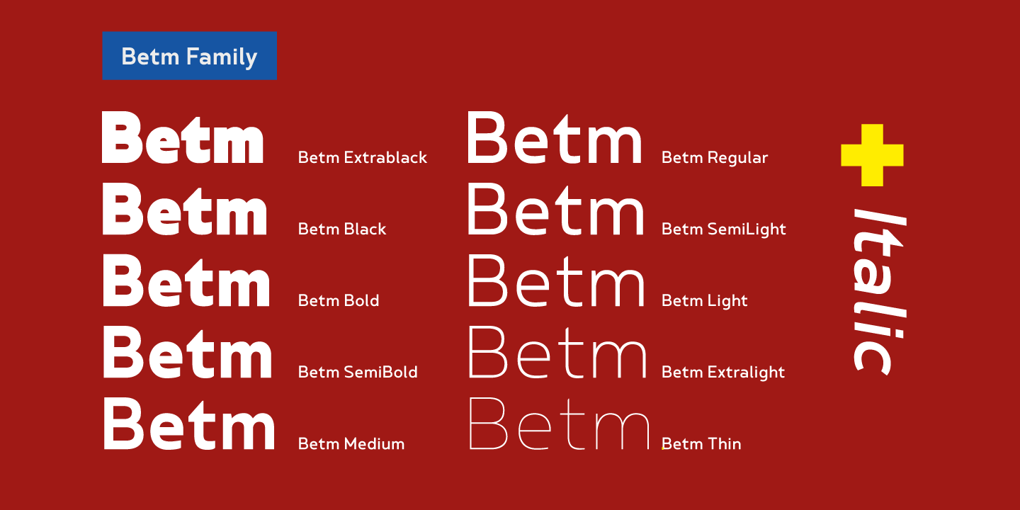 Пример шрифта Betm Thin